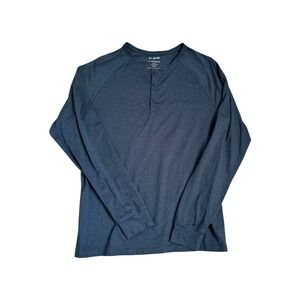 01. ALGO Mens L/S Performance Henley Shirt Quick Dry UV SPF 40Dark Blue Size L
